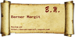Berner Margit névjegykártya